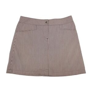 Annika Cutter & Buck Golf Skort Womens 4 Black White Red Gingham Check Preppy‎